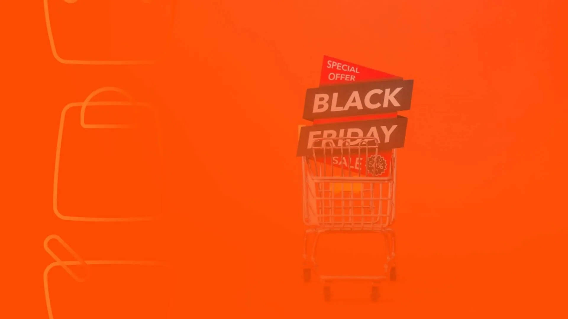 Carriinho de supermercado com escrito Black Friday