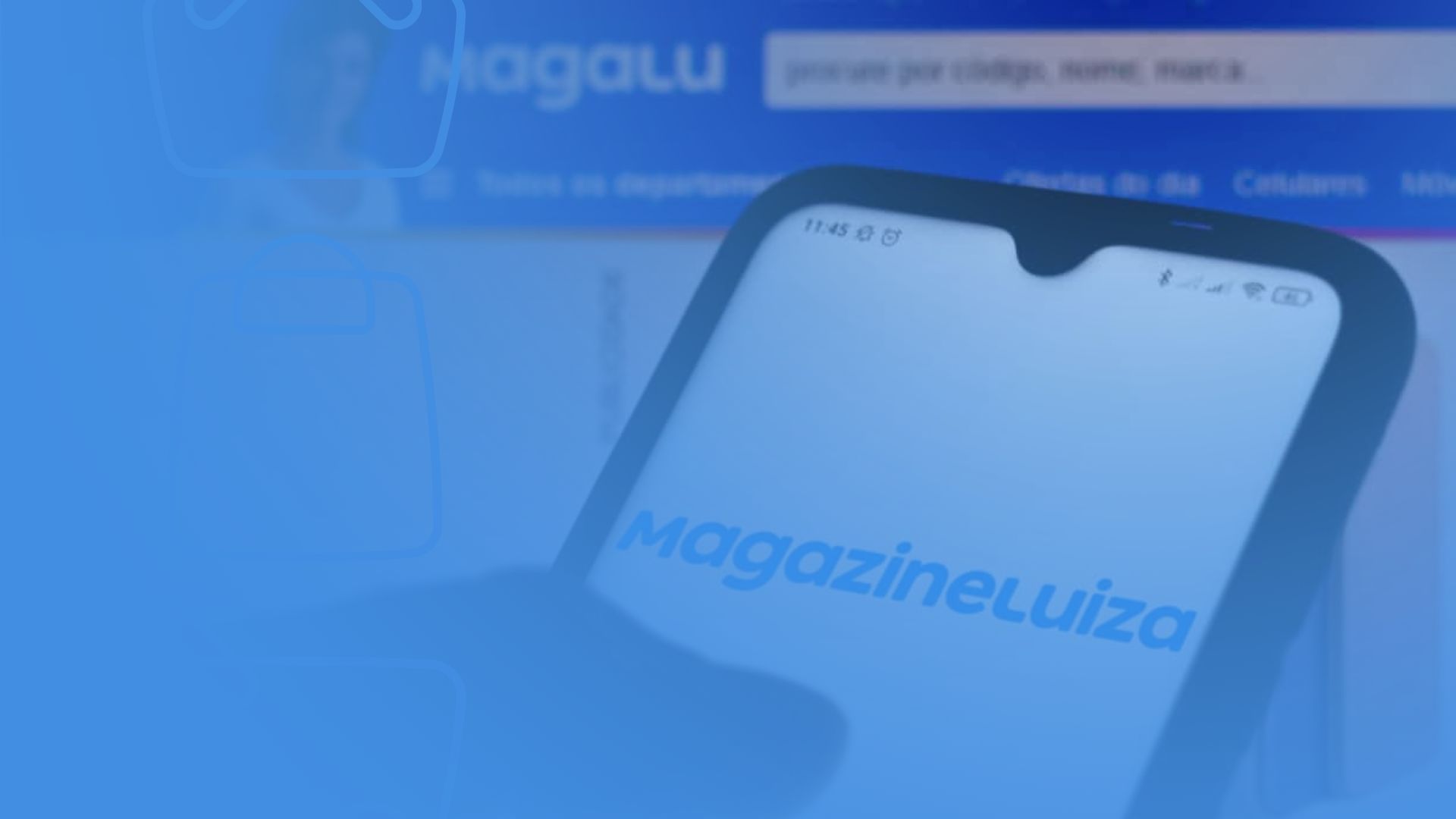 Tela de celular conectada no aplicativo do Magazine Luiza