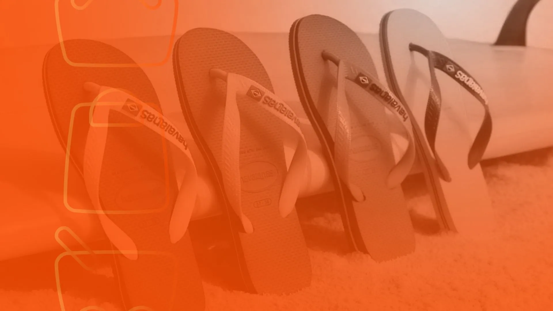 Chinelos Havaianas em destaque, representando vendas de produtos de moda em marketplaces