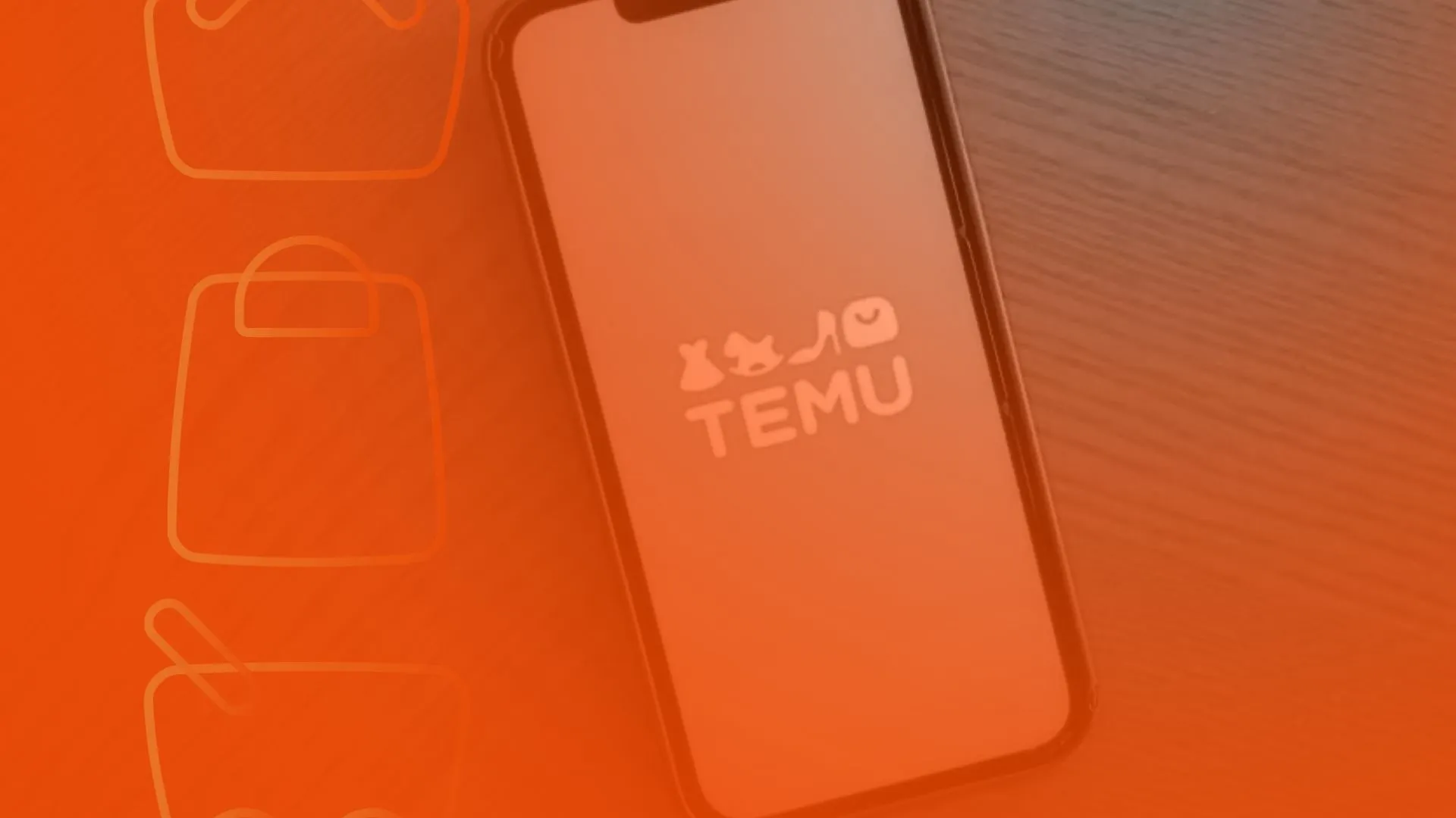 Celular com a p&aacute;gina do Temu Marketplace aberta